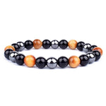 Boho hematite bracelet Black and brown / 8 mm nz