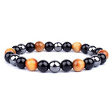 Boho hematite bracelet Black and brown / 8 mm nz