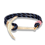 Bracelet with Gold Anchor Black nz