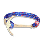 Bracelet with Gold Anchor Light blue nz
