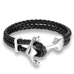 Braided leather anchor bracelet nz