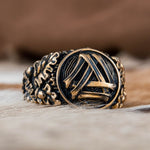 Bronze Valknut Ring 5 (49.32 mm) nz