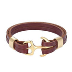 Brown cord anchor bracelet Gold nz
