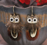 Brown owl earrings nz