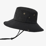 Bucket hat with adjustable drawstring Black nz