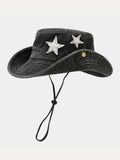 Bucket hat women stars Black nz