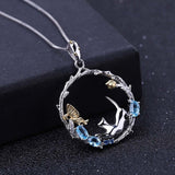 Butterfly and cat topaz necklace nz