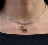 Butterfly and flower garnet necklace nz