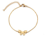 Butterfly Stainless Steel Bracelet Gold nz