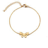 Butterfly Stainless Steel Bracelet Gold nz