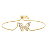 Butterfly zirconia bracelet Gold nz
