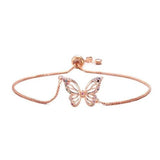 Butterfly zirconia bracelet Rose gold nz
