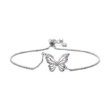 Butterfly zirconia bracelet Silver nz