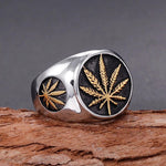 Cannabis Leaf Signet Ring nz