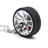 Car wheel keyring Silver nz