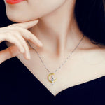 Cat crescent moon necklace nz