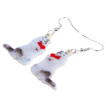 Cat earrings red heart nz