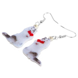 Cat earrings red heart nz