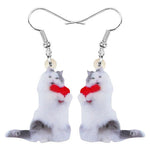 Cat earrings red heart nz