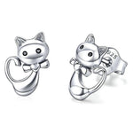 Cat earrings silver nz