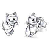 Cat earrings silver nz