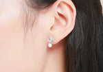 Cat earrings with a delicate pearl nz