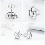 Cat heart earrings nz