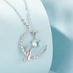 Cat on Moon Silver Necklace nz