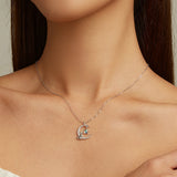 Cat on Moon Silver Necklace nz