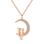 Cat On The Moon Necklace nz