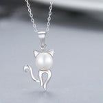 Cat Pendant with Pearl nz