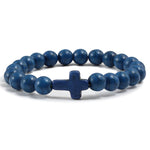 Catholic cross bracelet Dark blue nz