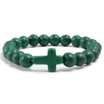 Catholic cross bracelet Dark green nz