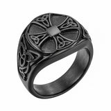 Celtic cross ring 54 mm / Black nz