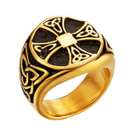 Celtic cross ring 54 mm / Gold nz