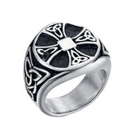 Celtic cross ring 54 mm / Silver nz