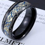 Celtic Dragon Ring 54 mm / Blue nz