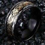Celtic Dragon Ring 54 mm / Gold nz