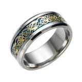 Celtic dragon sturdy ring 49 mm / Blue nz