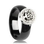 Ceramic Tree of Life Ring 52 mm / Black nz