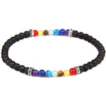Chakra Lava Stone Bracelet rock / 17 cm nz