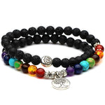 Chakra lava stone lithotherapy bracelet 35 cm nz