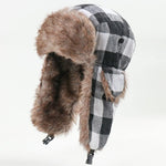 Checkered fur ushanka nz