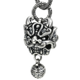 Chinese lion silver pendant 50cm nz
