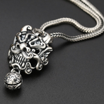 Chinese lion silver pendant nz