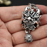 Chinese lion silver pendant nz
