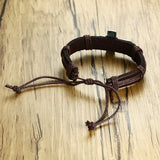 Christian cross leather bracelet nz