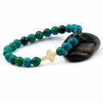 Christian cross natural stone bracelet nz