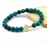 Christian cross natural stone bracelet nz