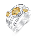 Citrine Ring With 3 Stones nz